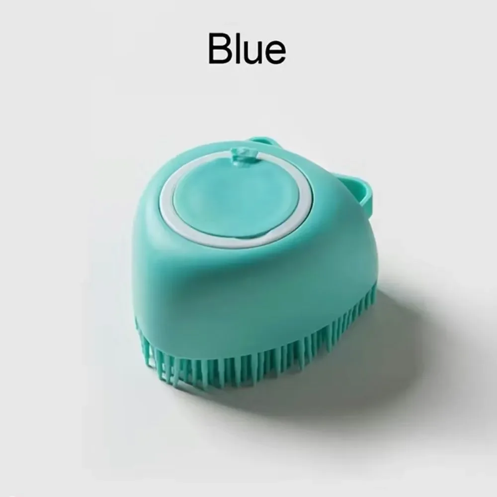 Boutique Silicone 2 In One Pet Bath Brush For Dog Cat Shampoo Dispenser Bristles